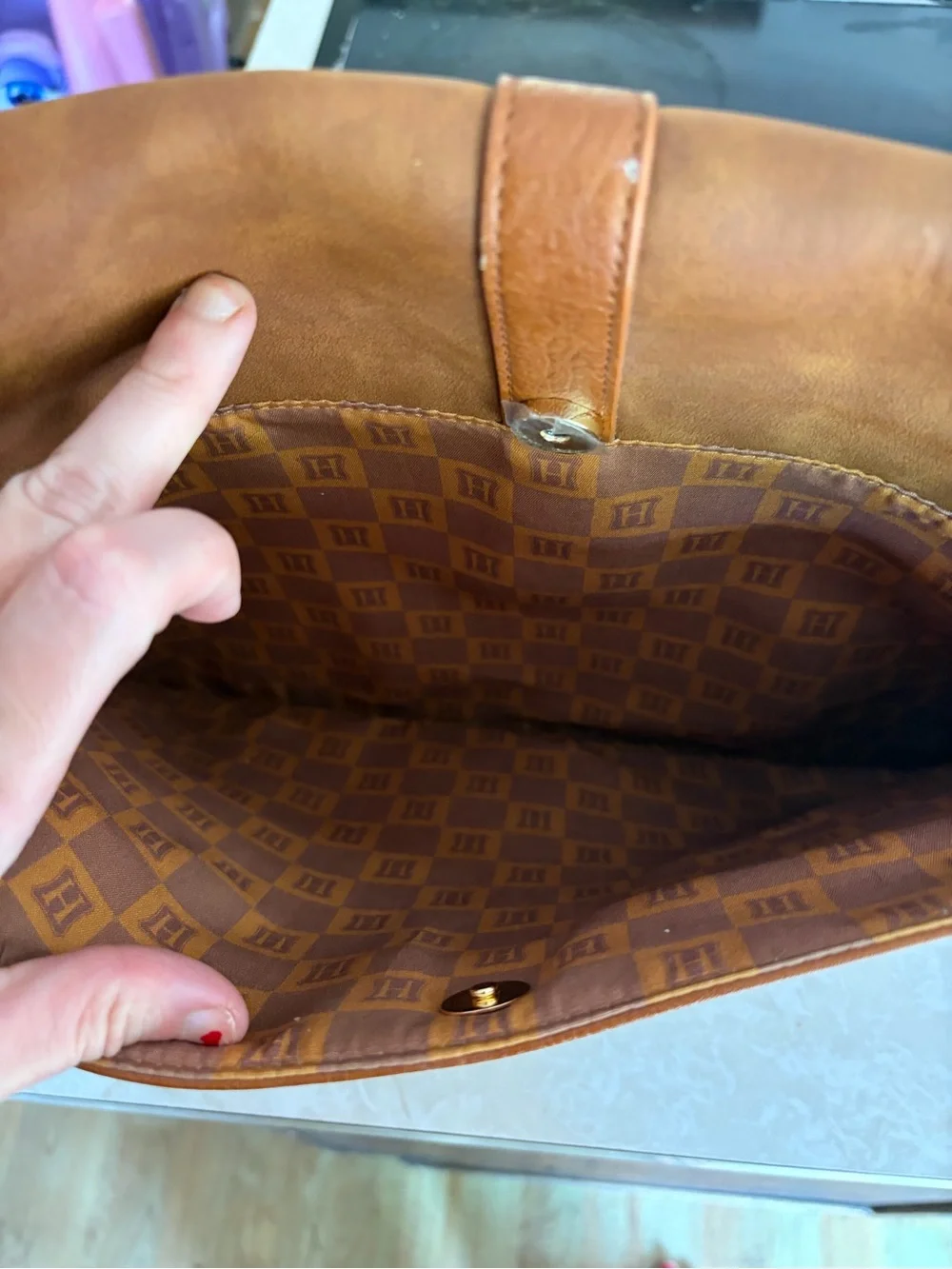 Harry Potter Hogwarts Messenger Laptop Bag Brown Faux Leather Crossbody